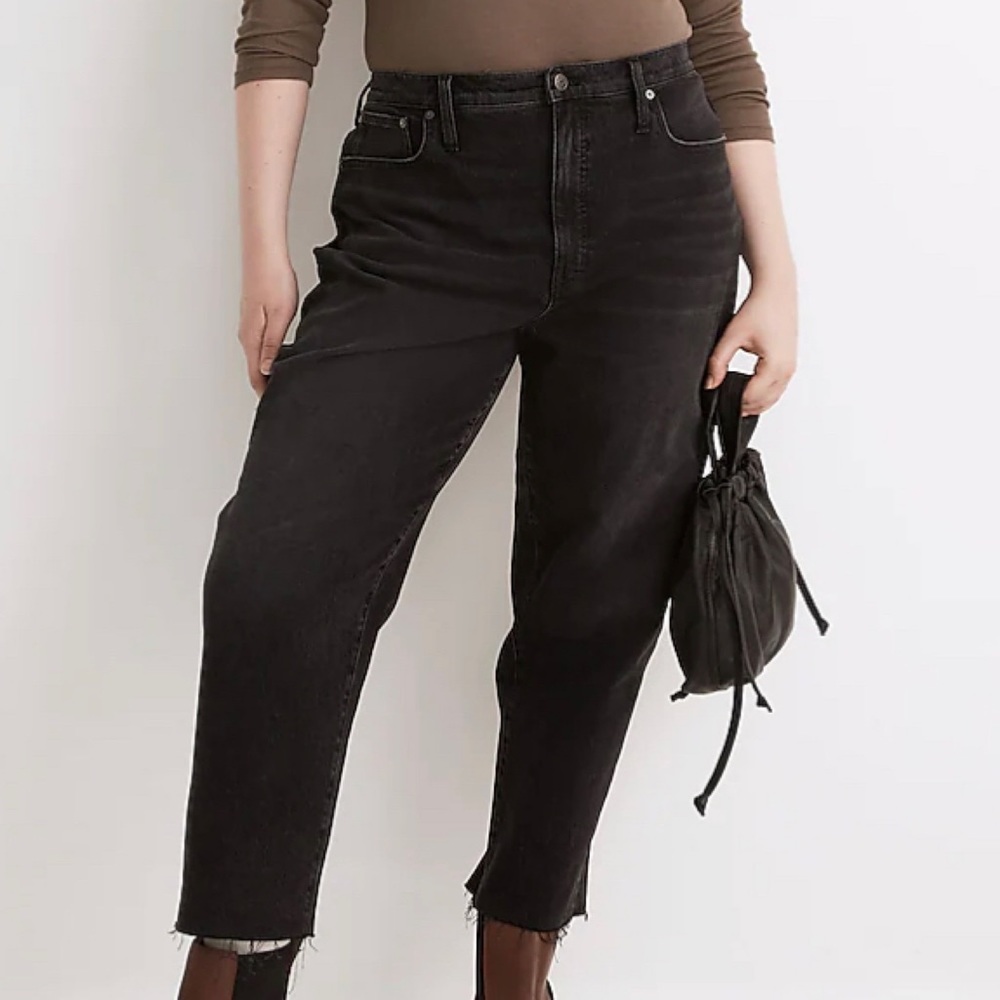 Madewell Balloon High Rise Jeans in Biscayne Wash: Raw-Hem Edition, Size 32